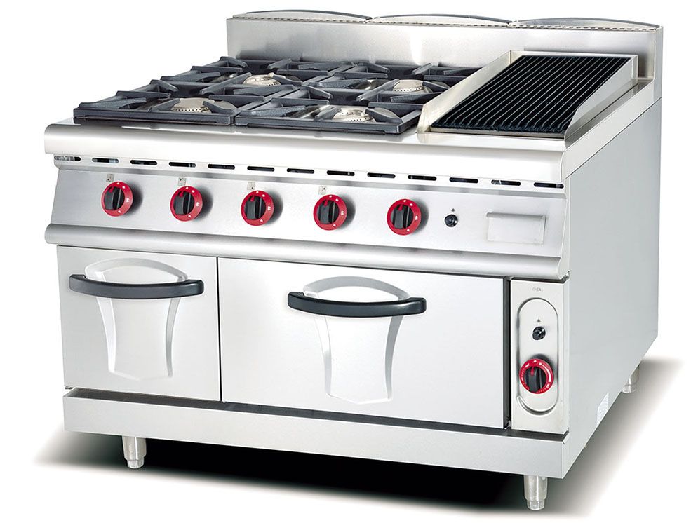 DF TRADING HOUSE, DF68075 four-head gas cooker with pickling furnace and air oven