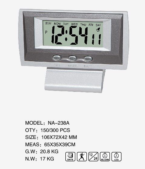 厂家直销 NAKO NA-238A 车载电子钟 迷你电子钟 小闹钟详情图1