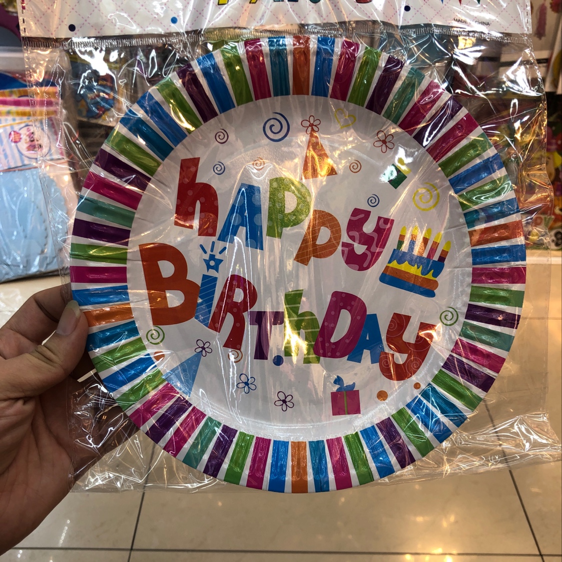 9 "birthday series plates, 10 packs, 300 packs each, mixed colors thumbnail