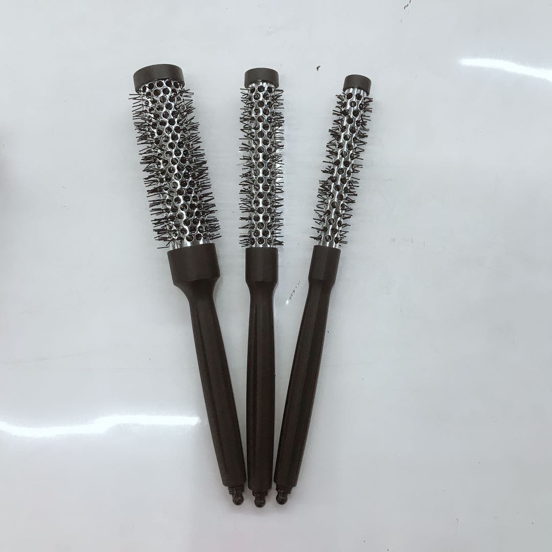 Longfa salon aluminum-copper comb, perming and dyeing roller comb, high-temperature resistant cylindrical comb, styling comb, curly hair inwardly folded comb Specification image