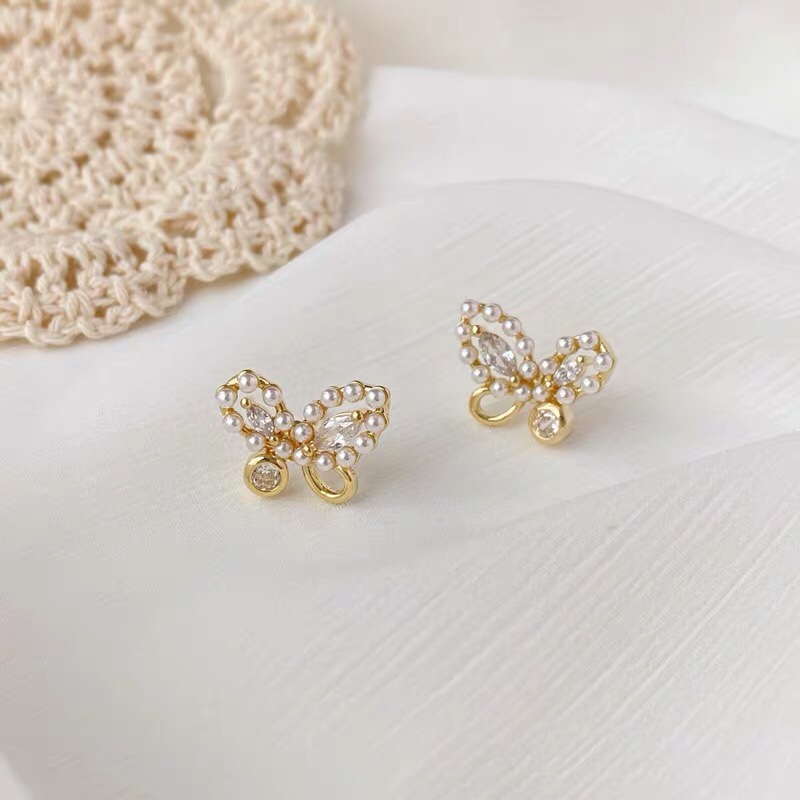 Hot style fashion matching trend jewelry millet beads butterfly earrings thumbnail