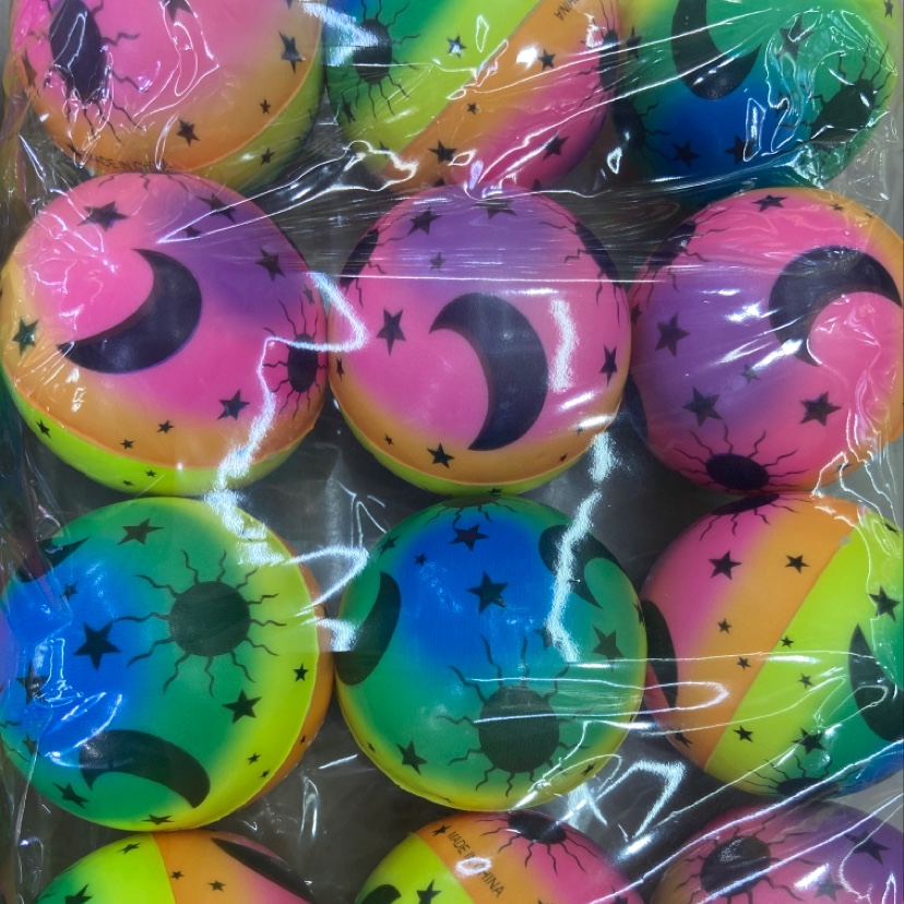 Factory direct sales: 6.3 cm Rainbow series Digital moon letter football pu balls, sponge balls, pressure balls, children's toys Item Picture