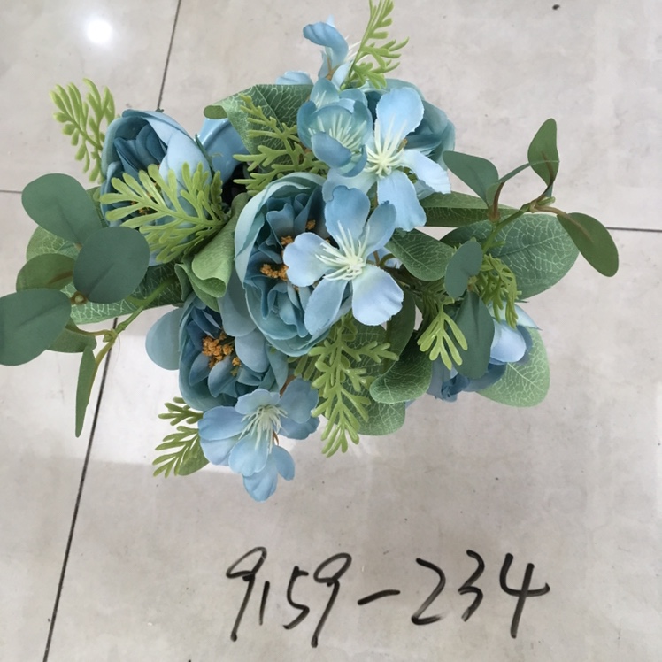 Living room artificial flowers, artificial flower tea table ornaments, bedroom flower arrangement decorations, 5-fork Korean-style tea rose wholesale Item Picture