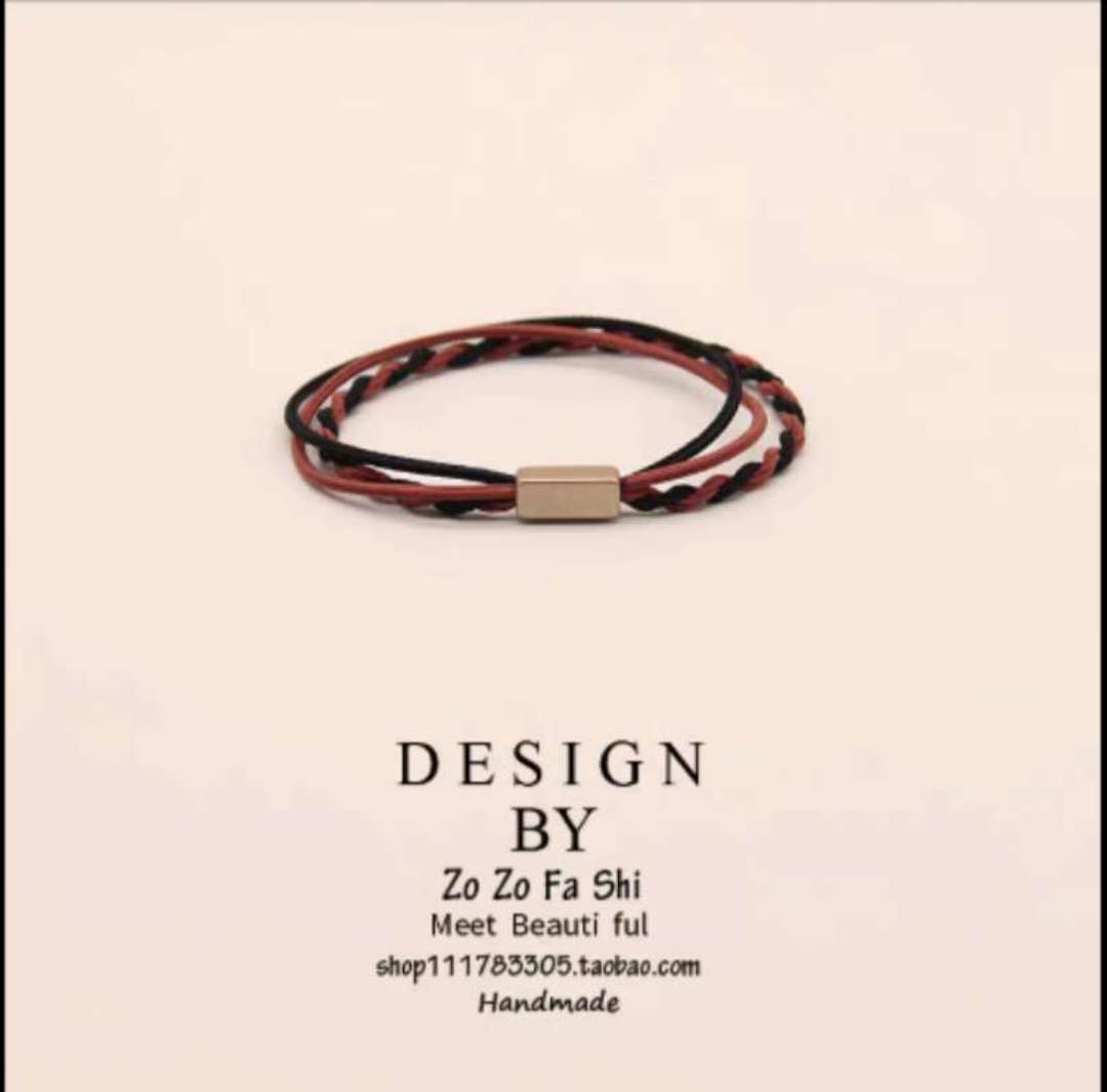 Korean simple hair tie rubber band headband twisted square alloy 1111 undefined