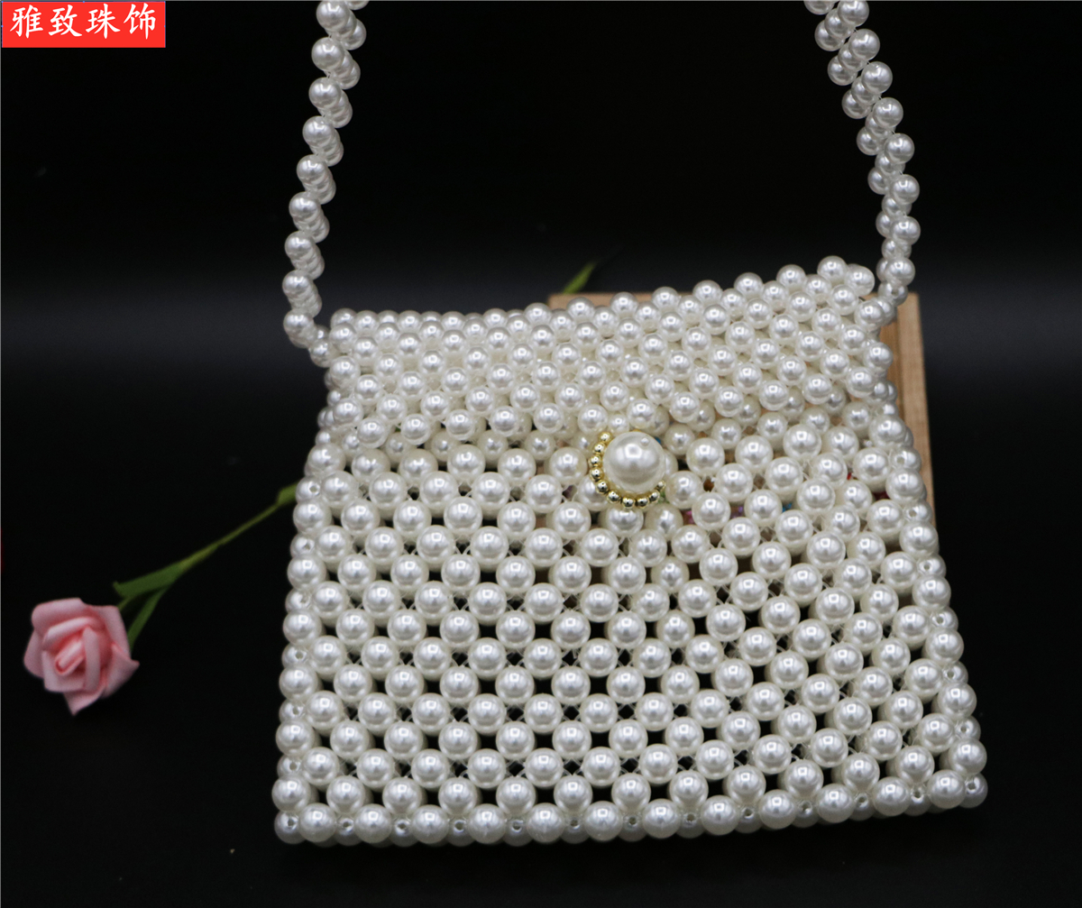 Medium Dumpling Bag Abs Imitation Pearl Bag Fashion Women's Bag Handmade Custom details Picture