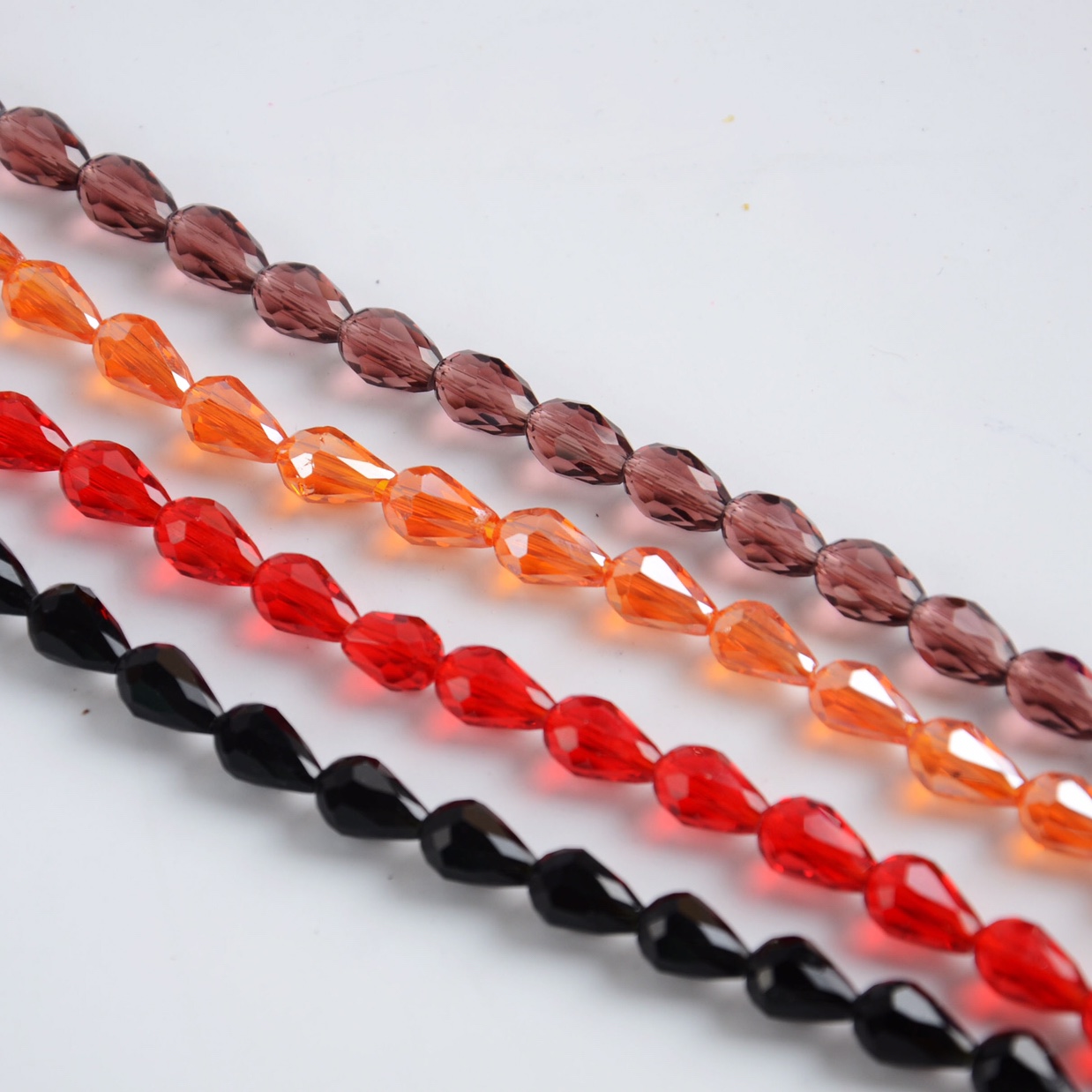 Diy beads jewelry accessories door curtain beads 10*15 straight hole glass crystal water drop hole beads about 50 a white, black, lake blue, medium purple, and other ordinary colors thumbnail
