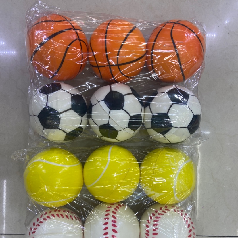 Factory direct sales of 10 cm sports balls, basketball nets, sticks, eco-friendly materials, pu balls, sponge balls, children's toys details Picture