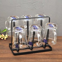 透明玻璃杯家用客厅喝水杯子带把耐热泡茶杯套装咖啡啤酒杯
