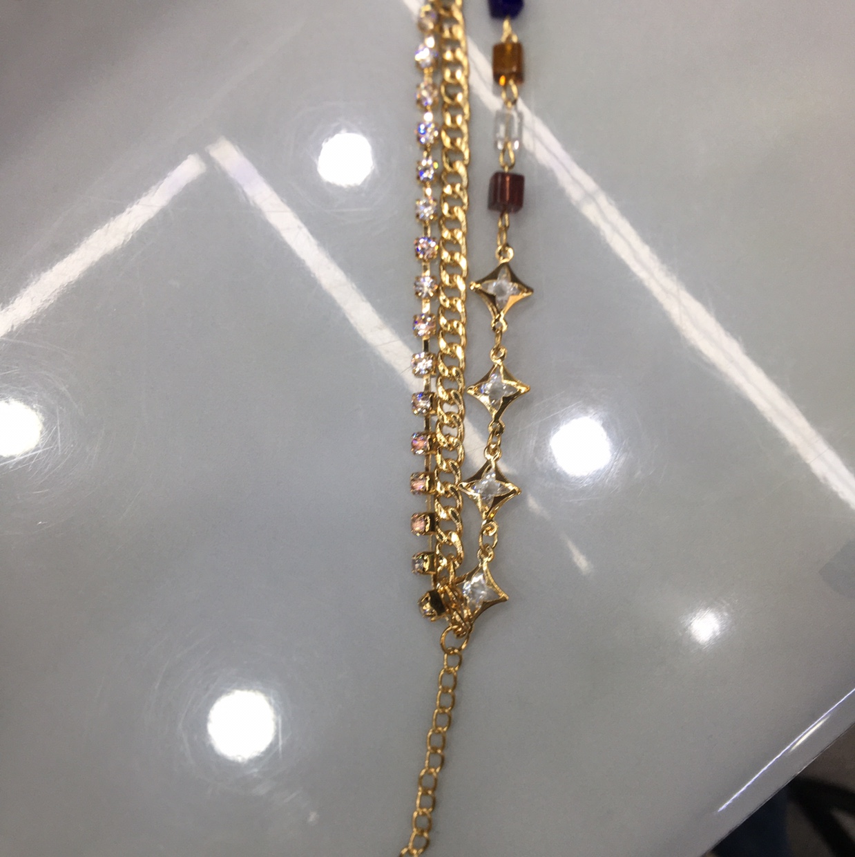 NK chain glass cube diamond bare drill claw chain multiple groups thumbnail