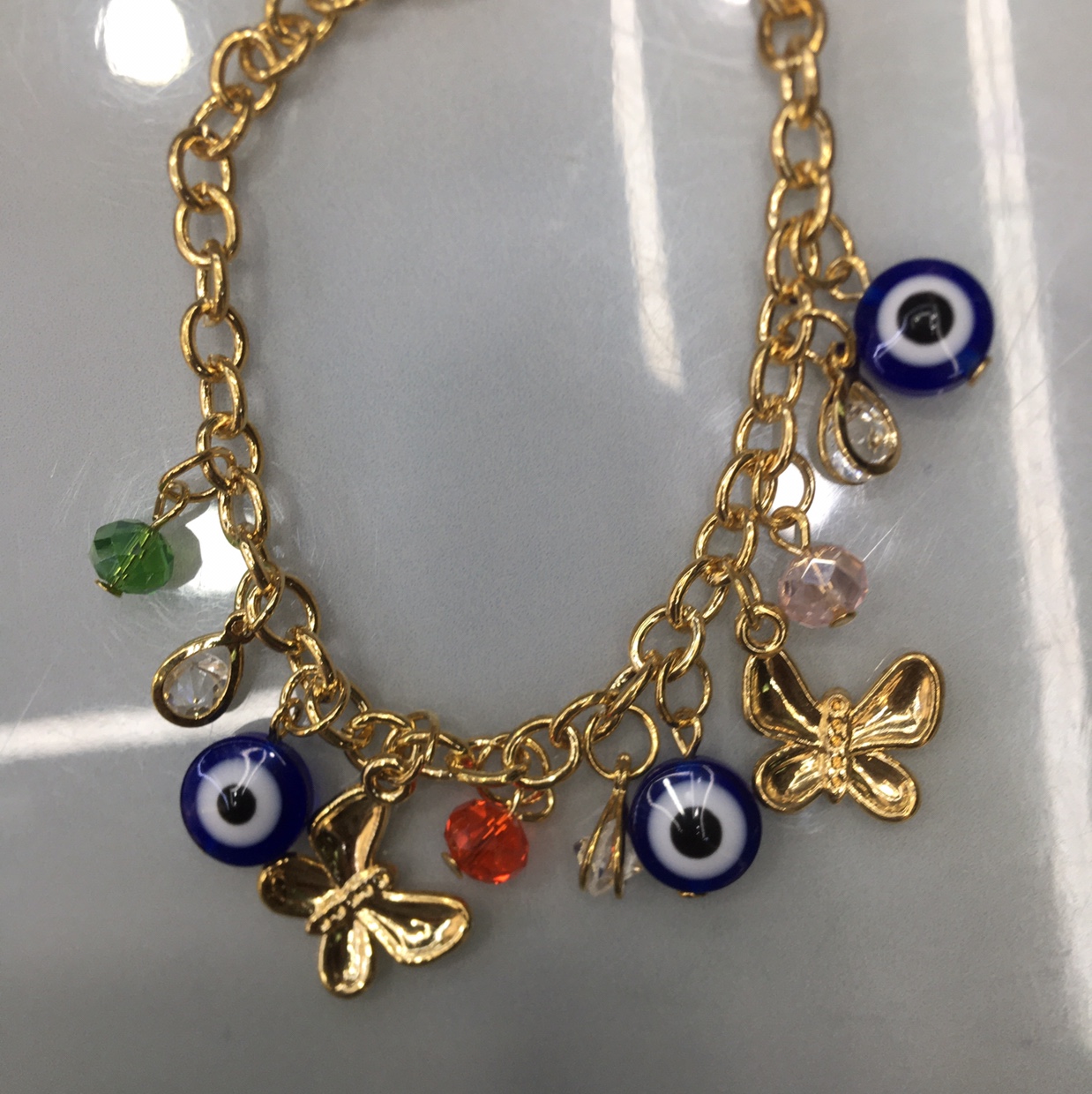 Fashion chain Fish-eye crystal butterfly nude diamond bracelet for women thumbnail