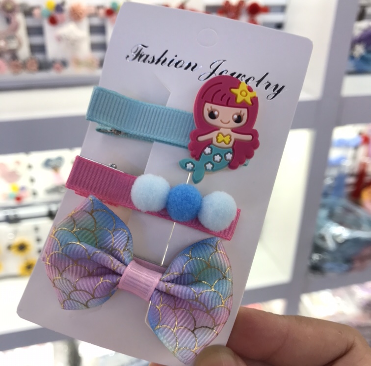 Mermaid three-piece children's hairpin set thumbnail