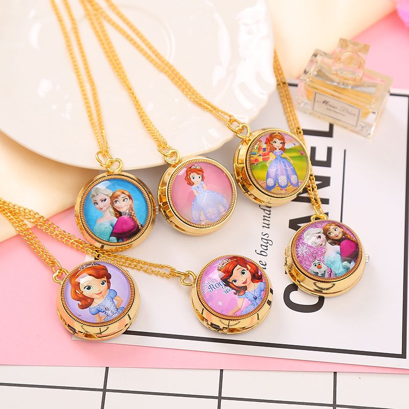 Glass texture clock shape necklace thumbnail