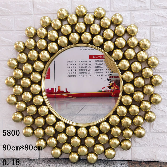 厂家直销简约铁艺化妆镜卫生间北欧创意挂镜