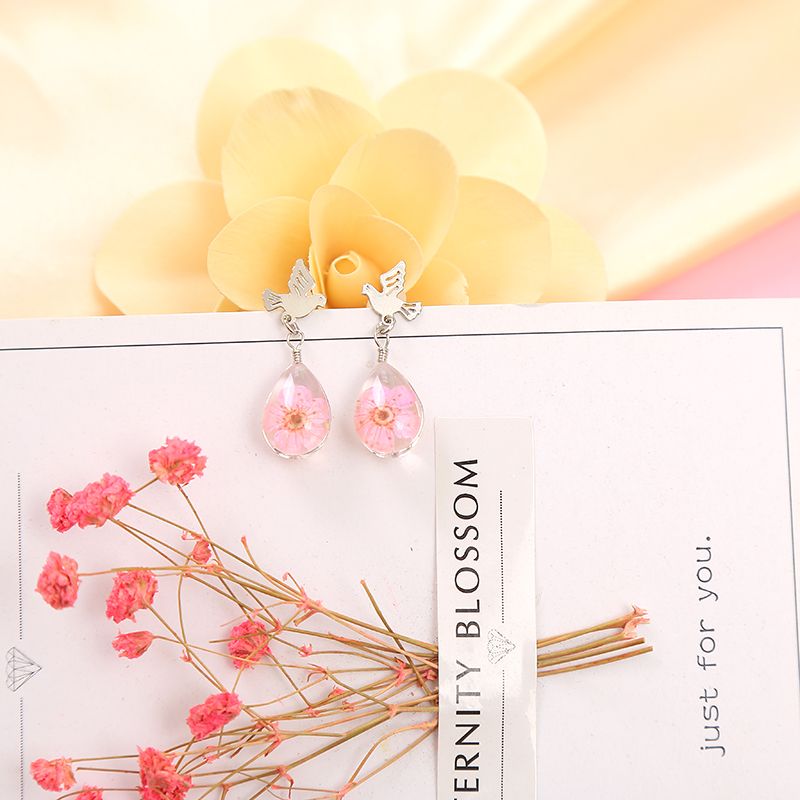 Pendientes de encaje flores narcisos flores secas details Picture
