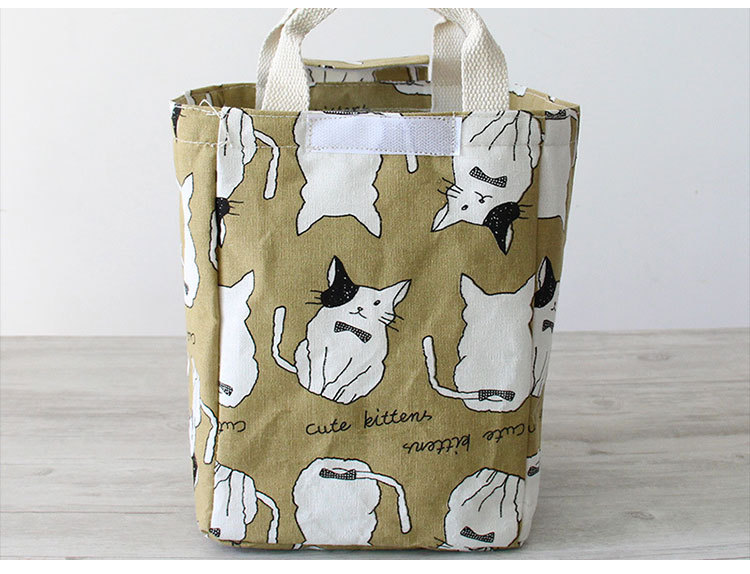 Yiwu Selection cartoon square cotton and hemp rope travel bag shoe bag convenient makeup bag cartoon insulation bag undefined