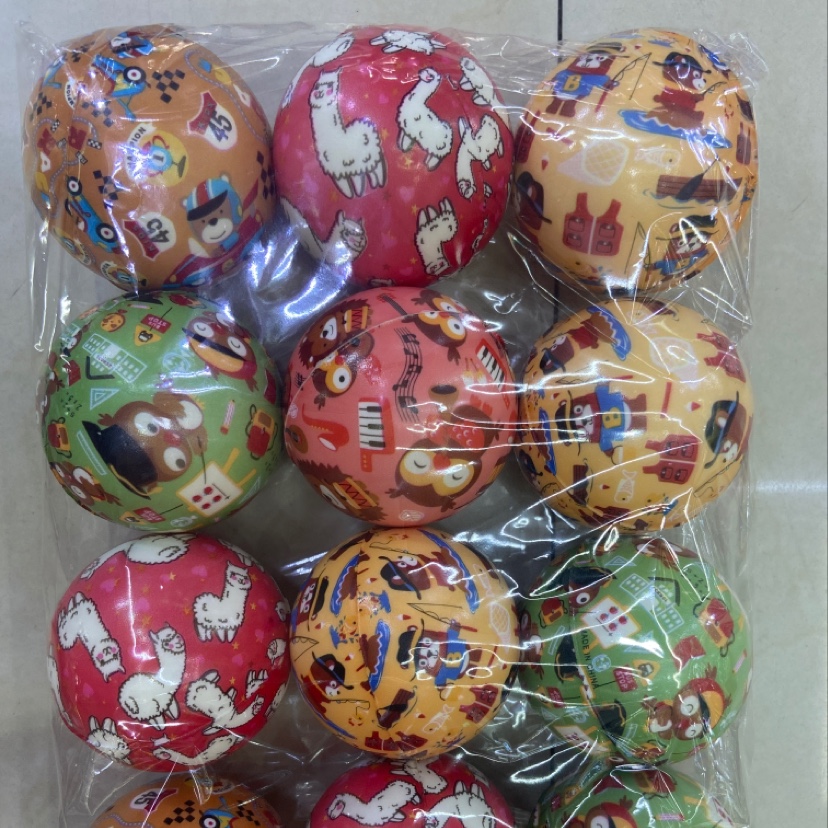 6.3 cm cartoon pattern cute pu balls, sponge balls, pressure balls, children's toys