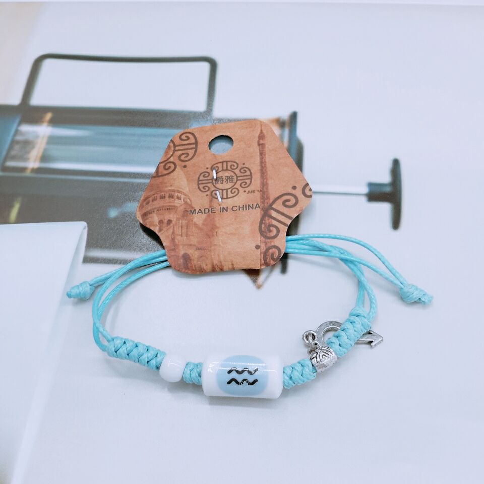 Wholesale small fresh Zodiac bracelet a variety of personalized cute hand-painted bracelet star bracelet couple students Specification drawing