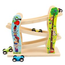 木制滑翔车玩具经典木质急速赛车幼儿早教益智趣味轨道车
