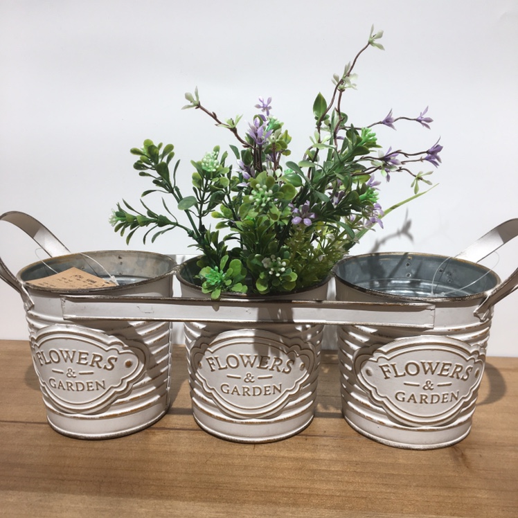 11小盆栽花盆创意桌面盆栽复古户外迷你多肉小清新圆形铁艺园艺花盆