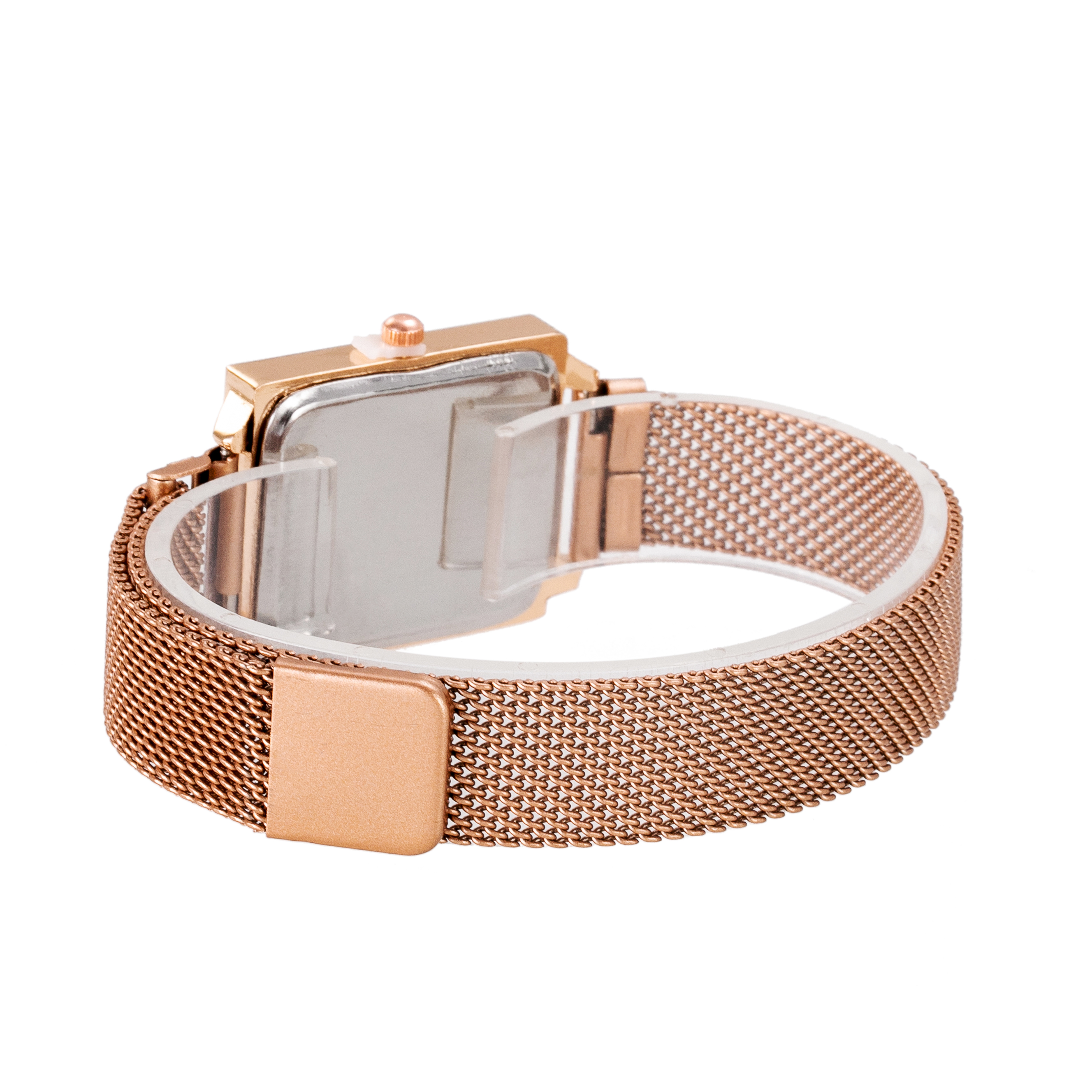 新款女士镶钻方形手表吸磁铁石网带潮流手表米兰带懒人手表18820/48详情图10