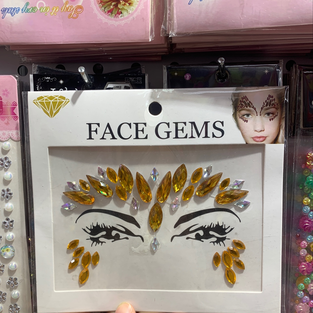 钻石💎脸贴。彩钻脸贴 脸贴 眉心贴 face gems sticks 化妆配件脸贴详情图8