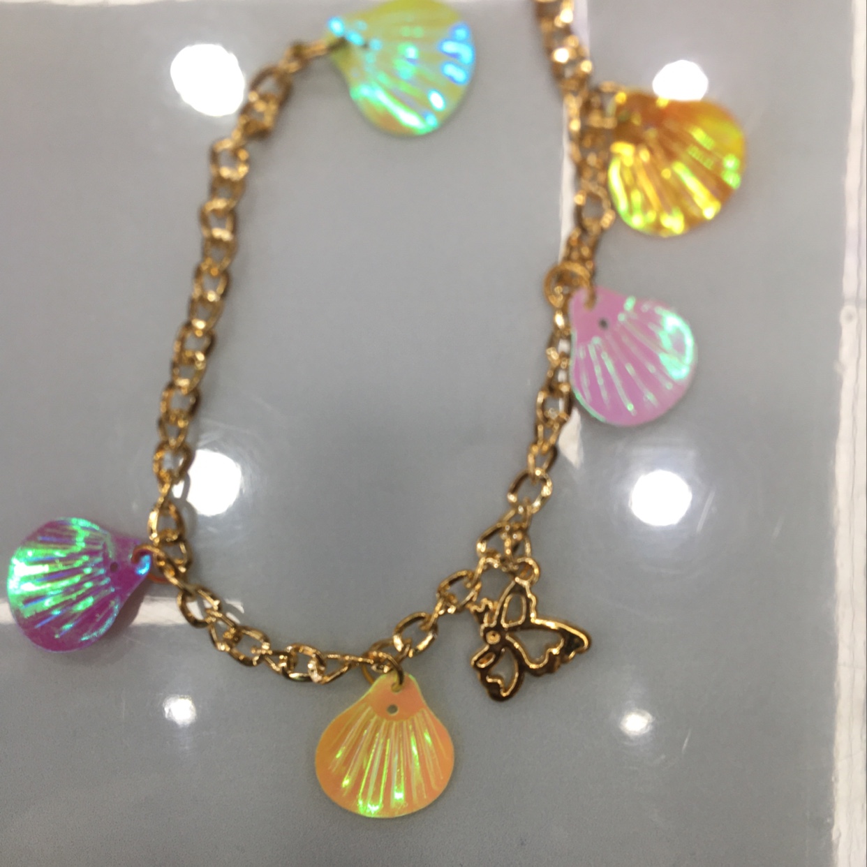 Korean fashion chain sequin shell Butterfly women's bracelet thumbnail