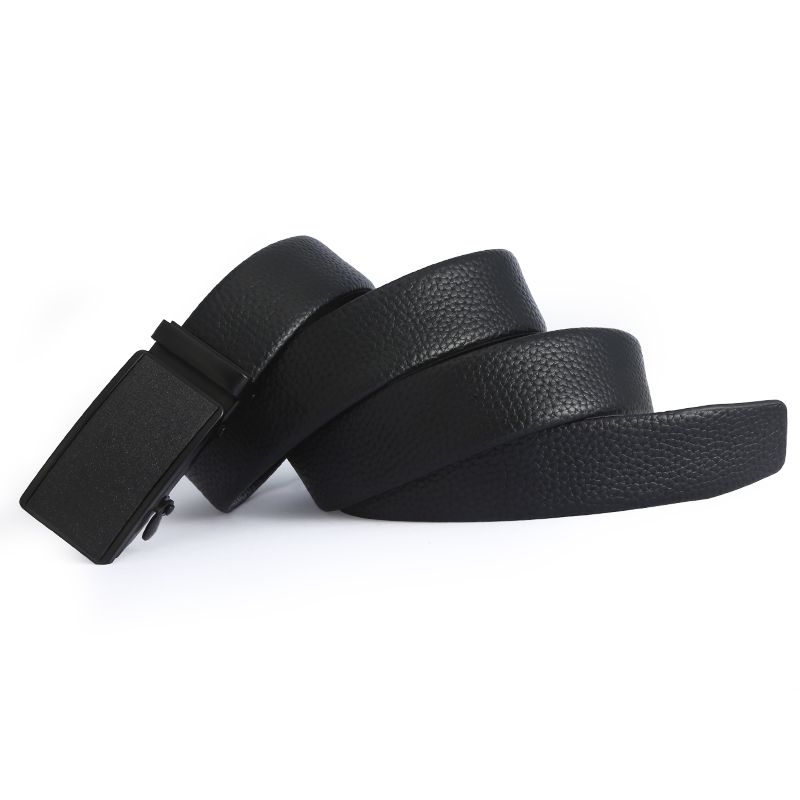 Factory direct sales of men's casual belts with lychee pattern automatic buckle, popular gifts at street stalls, wholesale of belts in stock Item Picture