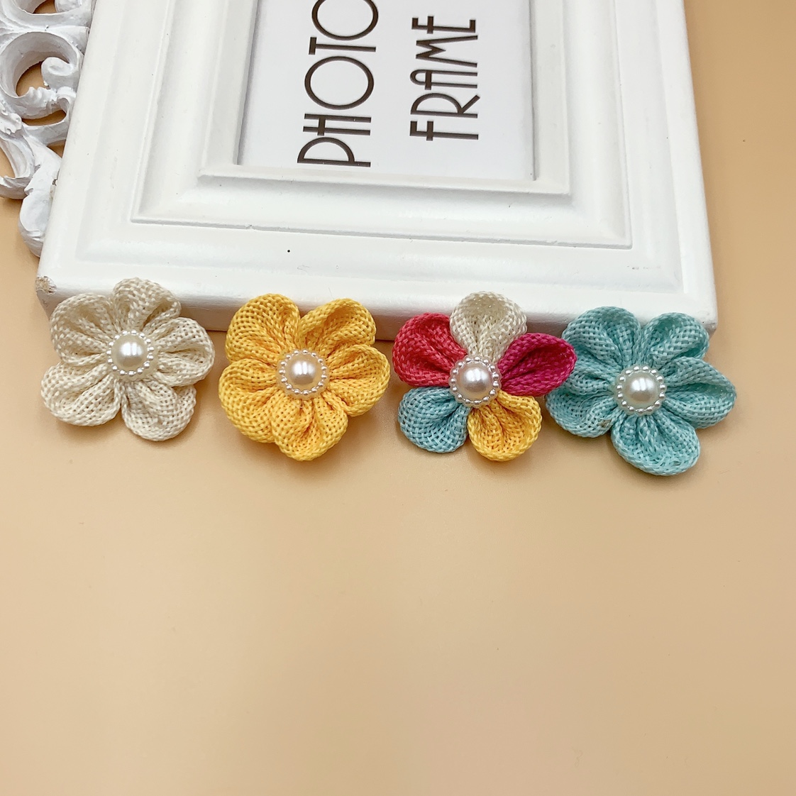 Linen hand-sewn five flower DIY clothing accessories shoes and hats home textile decorative flowers