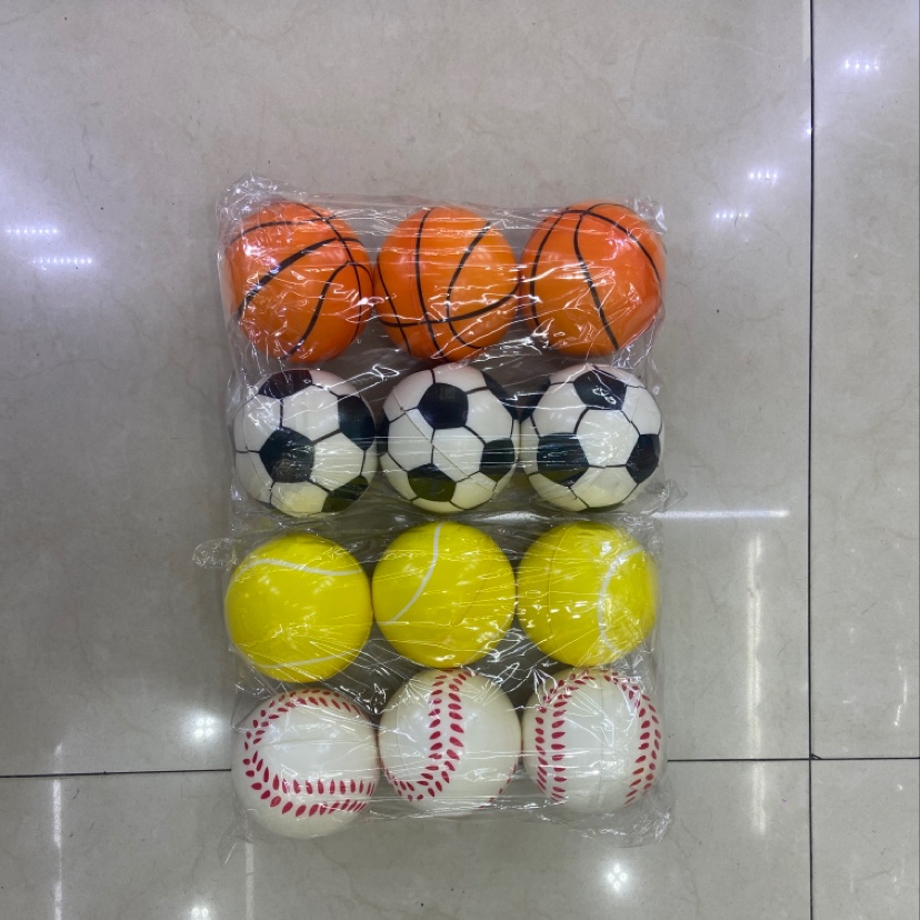 Factory direct sales of 10 cm sports balls, basketball nets, sticks, eco-friendly materials, pu balls, sponge balls, children's toys Specification image