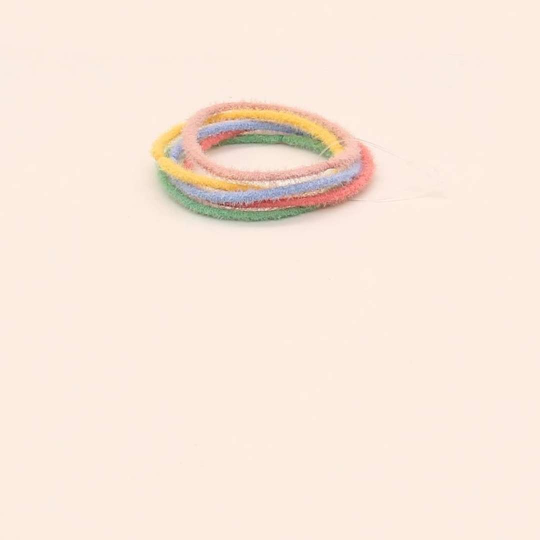 Korean Internet celebrity ins candy-colored fluffy hair bands, hair ties, basic high-elasticity hair ties, hair bands, headwear, hair ties, five pieces of horsehair in one clip