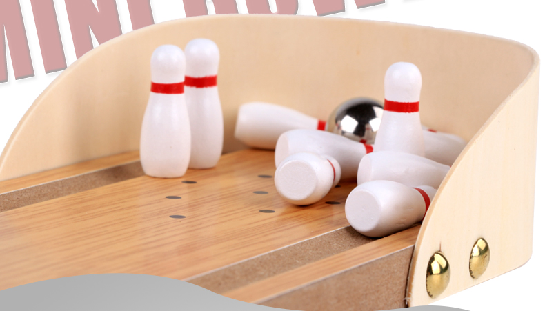 木制迷你保龄球 亲子互动桌面游戏 儿童桌游玩具 木质滚球游戏详情7