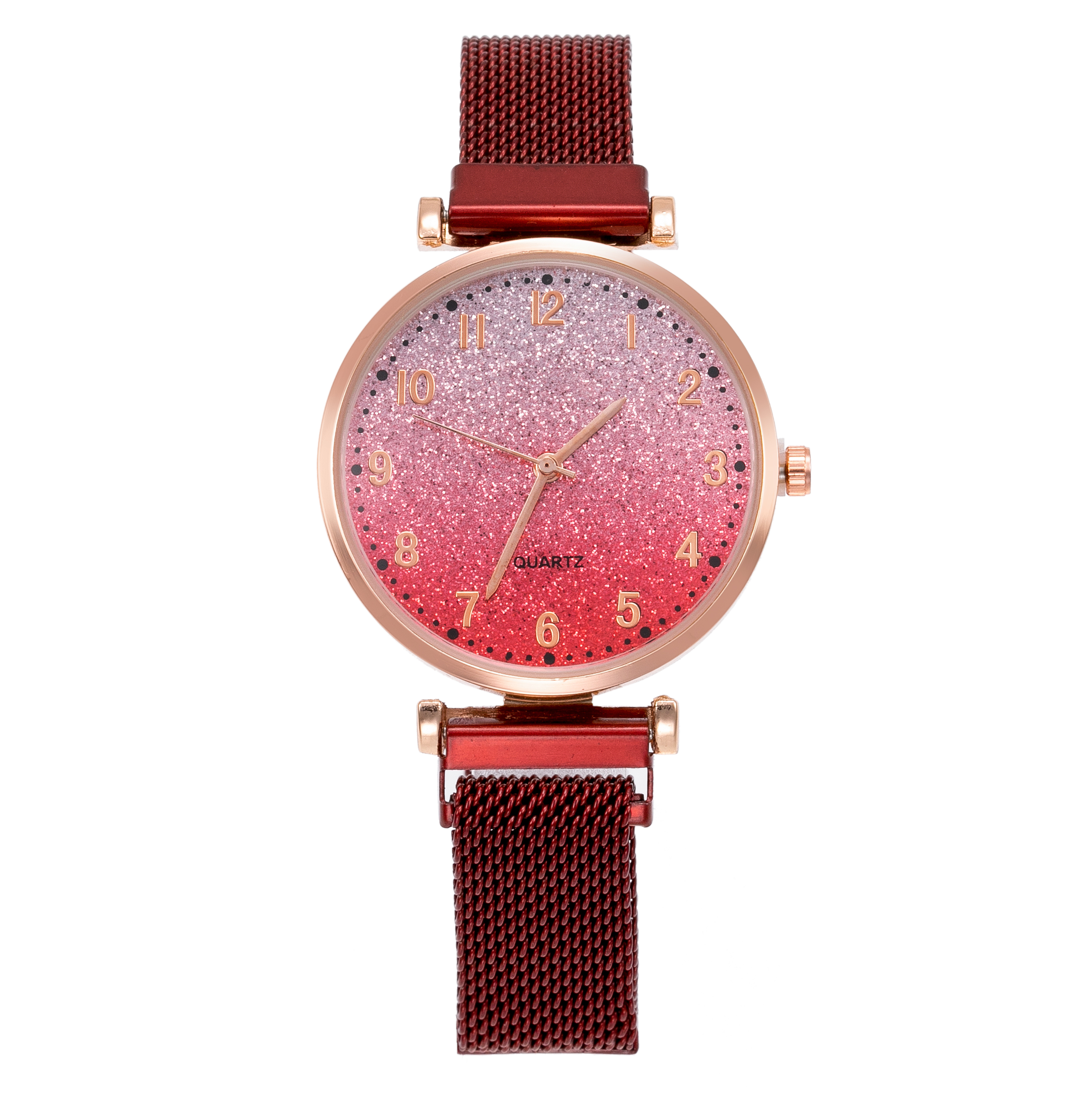 新款女士满天星数字手表韩版石英吸磁铁石网带手表米兰带懒人手表18820/53详情图5