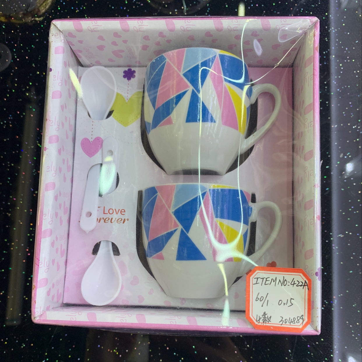 Couple cup set Coffee cup set, 422A, two cups, two spoons details Picture