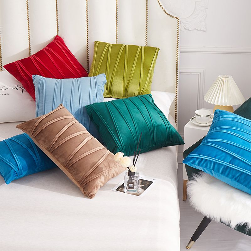 北欧现代纯色抱枕靠垫沙发办公室大靠背长腰枕床头抱枕套产品图