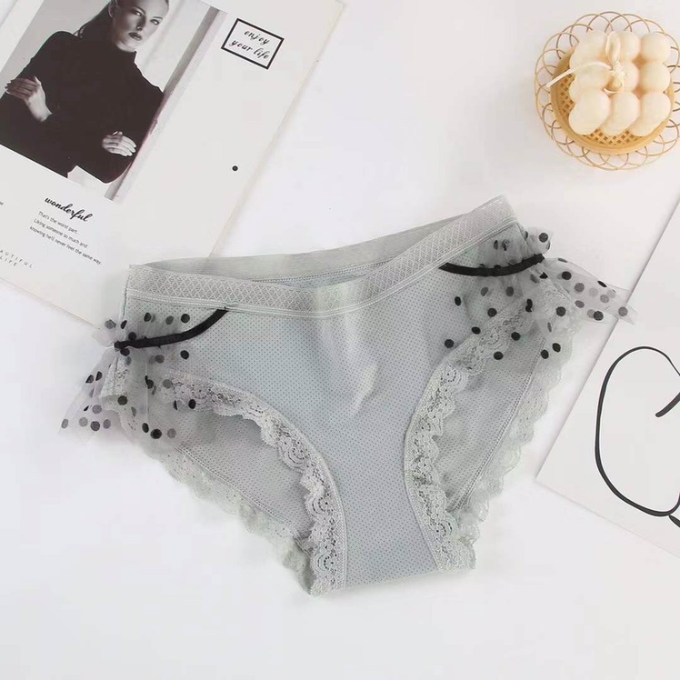 Summer Ice Silk Porosity Silk Ice Skating Cool Little Skirt Polka Dot Chiffon Lace Women's Panties undefined