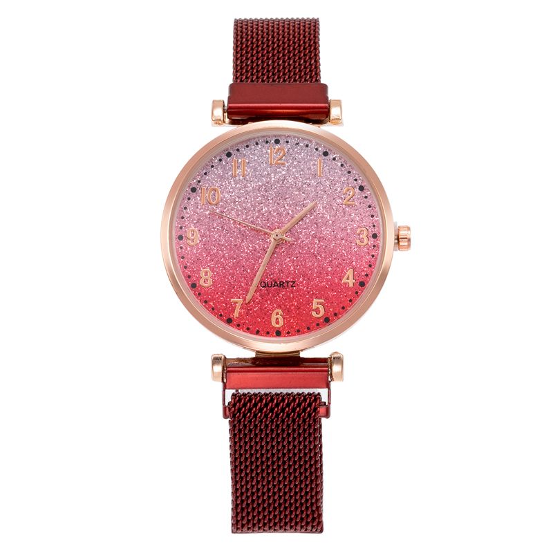 新款女士满天星数字手表韩版石英吸磁铁石网带手表米兰带懒人手表18820/53详情图6