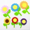 Non-woven fabric felt double-layer leafed sunflowers are used for wall decoration in the classroom of the kindergarten to decorate the environment with DIY flowers by hand details Picture
