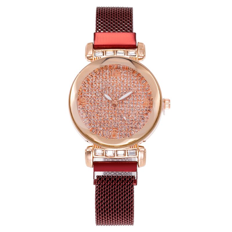 新款女士满天星手表韩版石英吸磁铁石网带潮流手表米兰带懒人手表18820/52详情图2