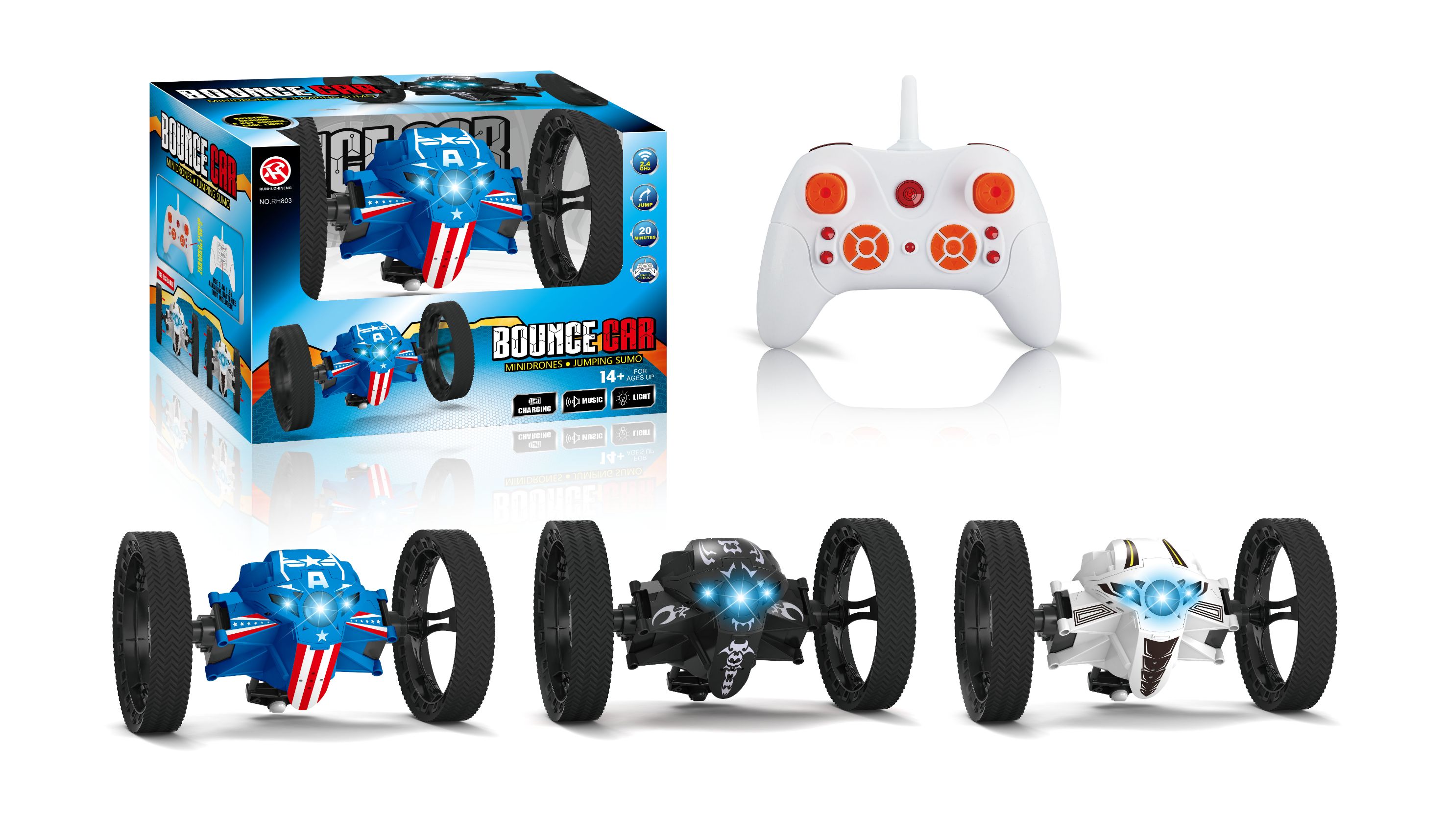 Ruihu 2.4g remote control bounce car New strange video photography WIFI remote control bounce car thumbnail