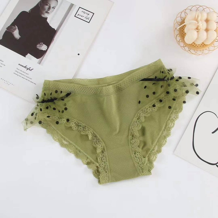 Summer Ice Silk Porosity Silk Ice Skating Cool Little Skirt Polka Dot Chiffon Lace Women's Panties Item Picture