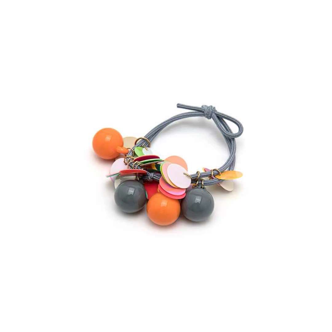 The same style hair tie as Sydney, a popular and cute little round ball sequined hair tie, a girl's bun hairstyle, a rubber band, sequined round beads Specification image