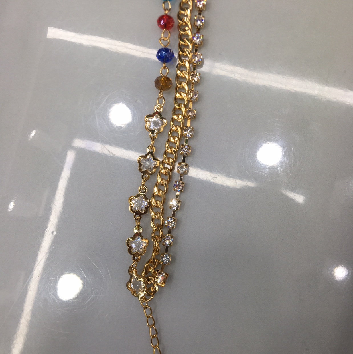 NK chain crystal plum bare diamond claw chain multiple groups thumbnail