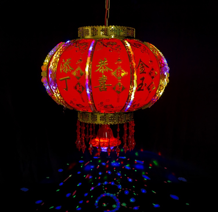 Rotating Lantern Led Flash New Red Fu details Picture