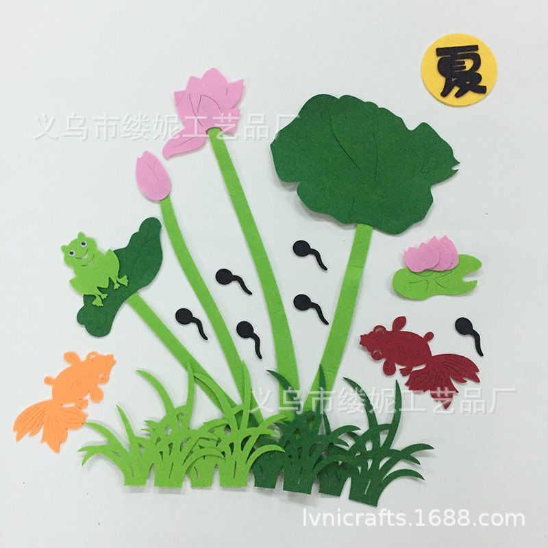 Kindergarten cultural wall stickers, classroom children's room home decoration, early childhood education creative wall stickers for spring, summer, autumn and winter combinations details Picture