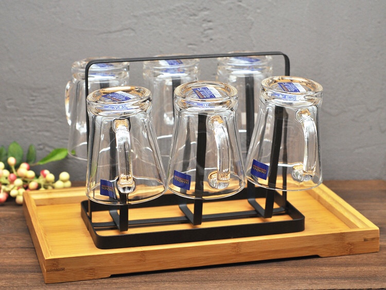 透明玻璃杯家用客厅喝水杯子带把耐热泡茶杯套装咖啡啤酒杯产品图