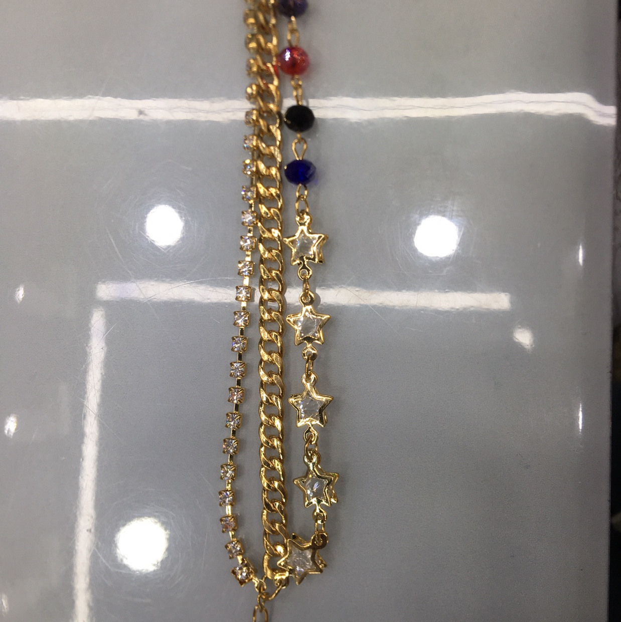 NK chain crystal pentagram ⭐ ️ naked drill claw chain multiple groups thumbnail