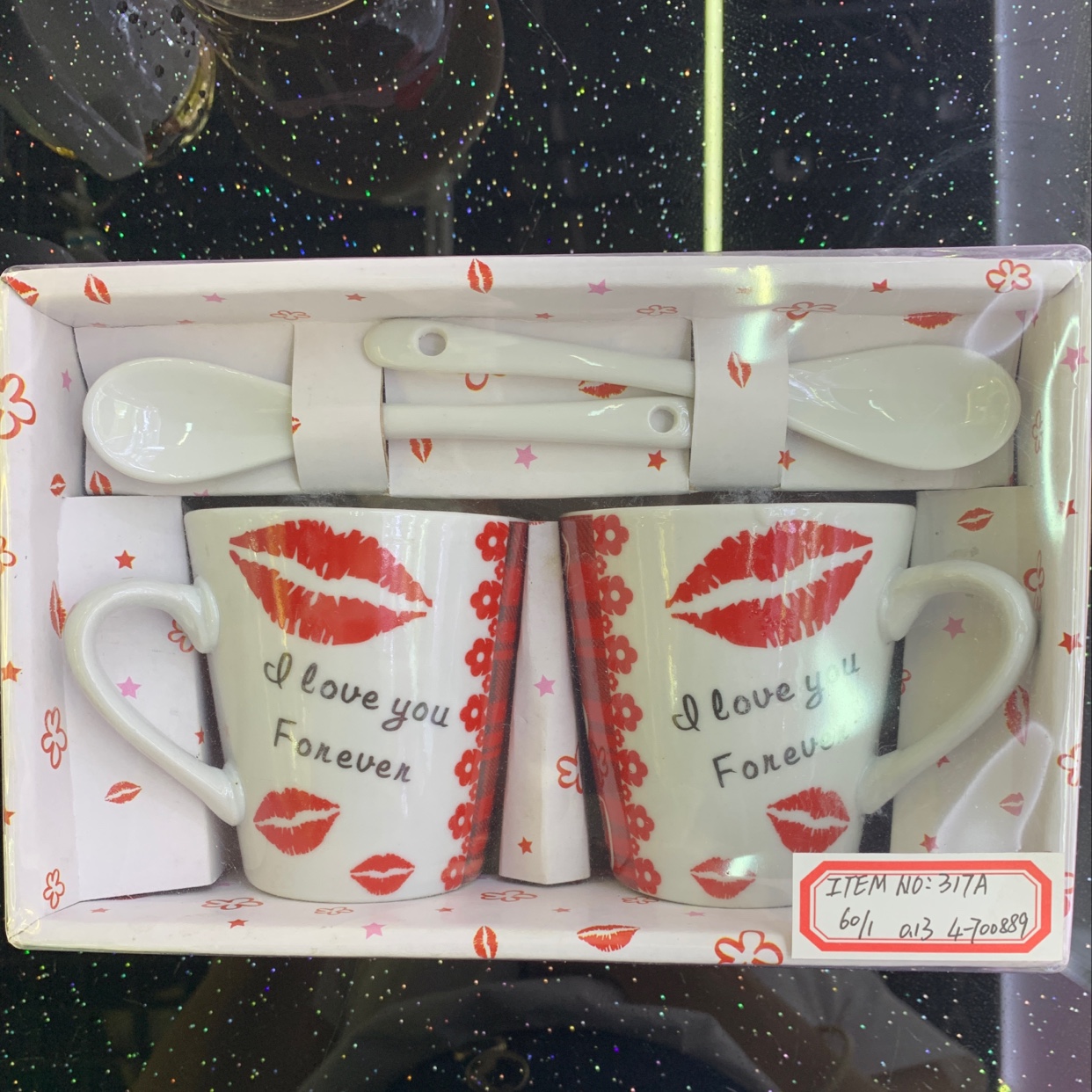 Valentine's Day Couple Cup Love Series 317A Couple Set: Two cups and two spoons details Picture