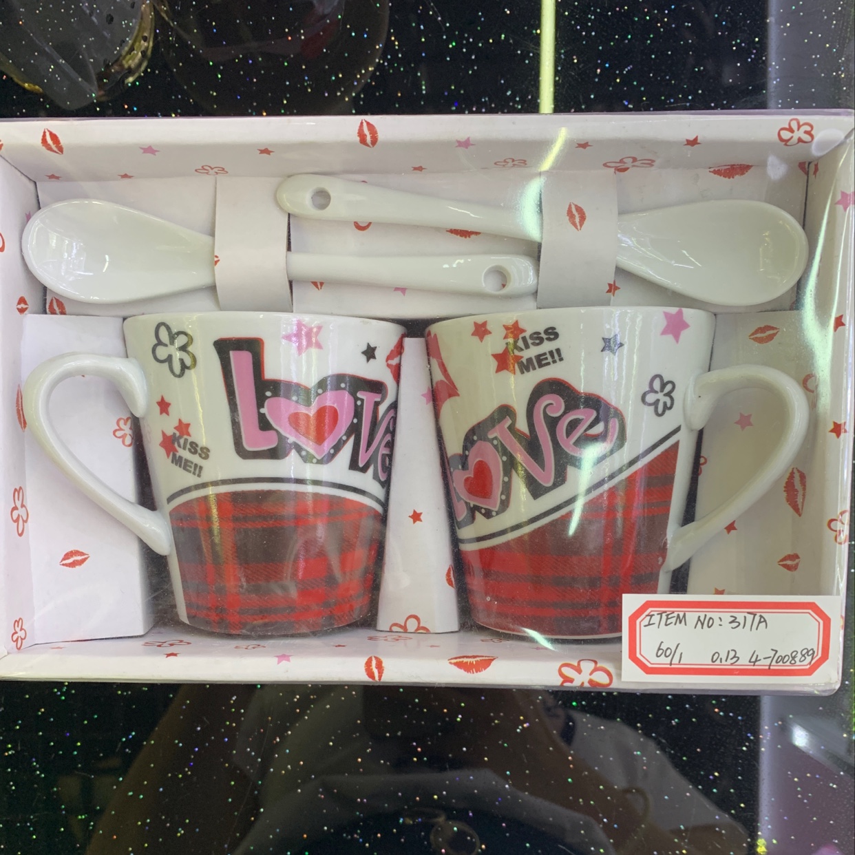 Valentine's Day Couple Cup Love Series 317A Couple Set: Two cups and two spoons