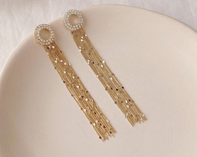 Korean hot style stylish tassel earrings