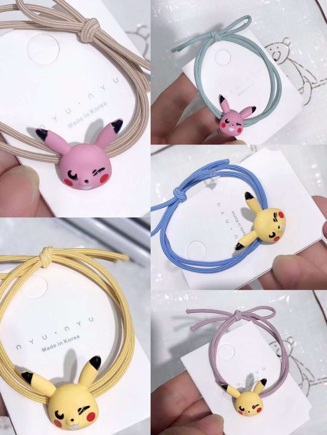 Hair tie, hair tie, hair tie leather case, Pikachu rubber band